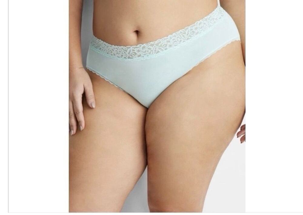 State Of day women's cotton blend  lace Trim hipster Underwear tea green XL NWT